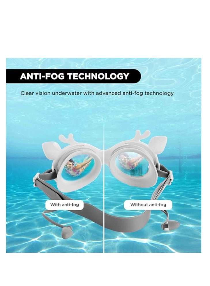 ENDLESS  EL1003 Children Swimming Goggle with Anti-Fog and UV Protection | Material : Silicon, PU | Attached Ear Buds and Adjustable Strap | Soft Silicone Gasket for Leak Proof | Hard Case - Image 5