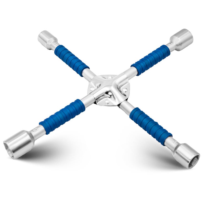 ETERNA Professional 18 Four Way Lug Wrench Car Wheel Lug Nut Cross Wrench Universal Heavy Duty Socket SpannerCarbon Steel Car Tire Repair Tool