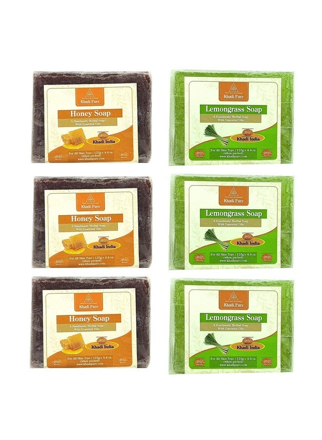 Khadi Pure Honey & Lemongrass Soap, 125 Ml (Pack Of 6) - Image 1