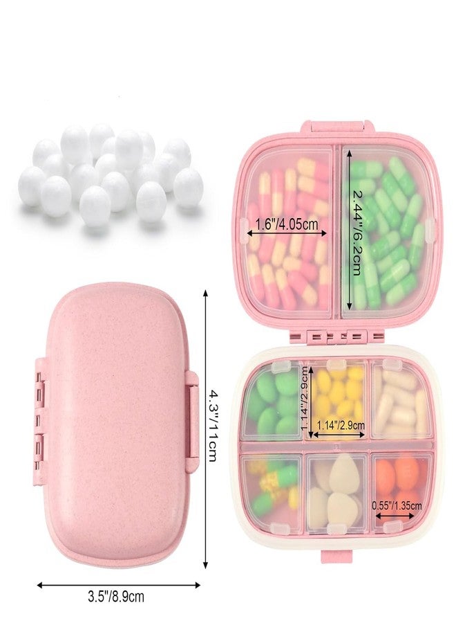 PRETOX Travel Pill Organizer 8 Compartments Portable Pill Box Small Daily Pill Case Portable Vitamin Organizer Pill Box for Vitamins, Cod Liver Oil,Travel, Pocket, Purse Medication[1Pcs multicolor] - Image 4
