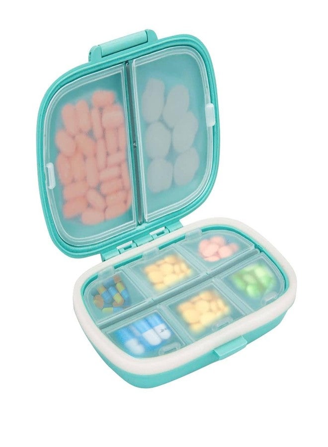 PRETOX Travel Pill Organizer 8 Compartments Portable Pill Box Small Daily Pill Case Portable Vitamin Organizer Pill Box for Vitamins, Cod Liver Oil,Travel, Pocket, Purse Medication[1Pcs multicolor] - Image 3
