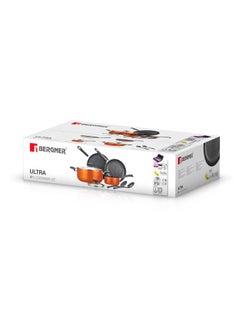 BERGNER ULTRA 8PCS COOKWARE SET, PRESSED ALUMINUM COOKING SET, INDUCTION BOTTOM COOKWARE, MARBLE+ NON-STICK COATING COOKING POTS, SUITABLE FOR ALL STOVES, METALIC ORANGE COLOR, BG31309OR  - Image 3
