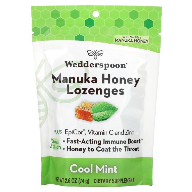 Wedderspoon Manuka Honey Lozenges Cool Mint 2.6 oz (74 g) - Image 1