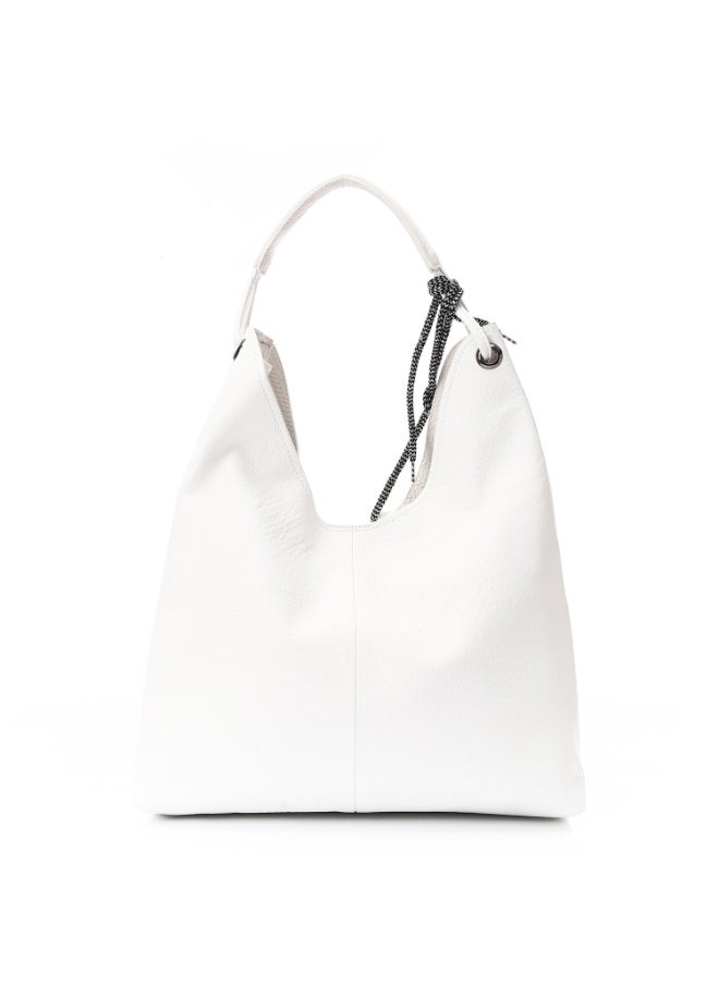 Mr.joe Mr Joe White Faux Leather Hobo Bag with Two Pouches Shoulder Bag for Women -4138  - Image 3