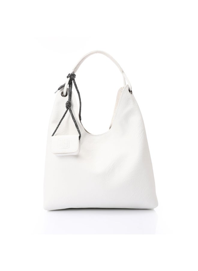 Mr.joe Mr Joe White Faux Leather Hobo Bag with Two Pouches Shoulder Bag for Women -4138  - Image 1