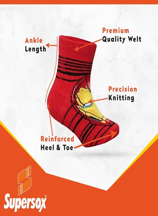 Supersox Ankle Disney Character Socks for Kids, Made with Breathable, Anti Odour & Moisture Absorbent Combed Cotton with a Extra Durable Welt, Ideal For All Day Wear (Pack Of 5) - Image 4