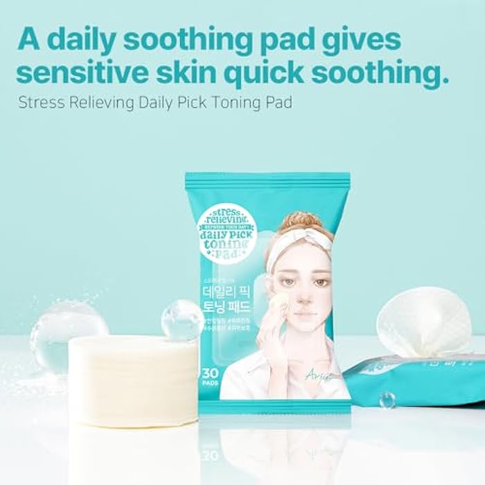 Ariul Stress Relieving Daily Pick Toning Pads – Hydrating & Soothing, Gentle Exfoliation, Dual-Sided Vegan Fabric, Large Size, 50% Cica Extract, Korean Skin Care, 30 Counts x 3 Packs - Image 2