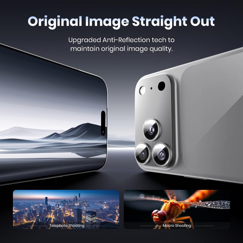 Hoerrye for iPhone 17 Pro Camera Lens Protector - [12FT Shatterproof Military Grade] [Strong Adsorption] Metal Top 9H+ Tempered Glass Camera Screen Full Protective Cover Case Friendly,Silver - Image 4