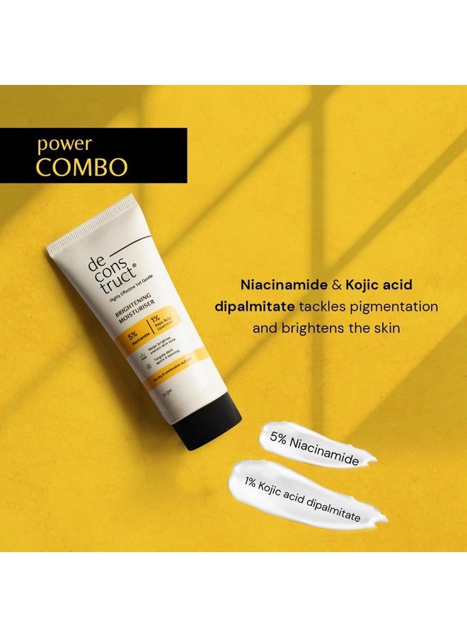 Deconstruct Brightening Face Cream | 5% Niacinamide + 1% Kojic Acid + 5%Vitaminc + Vitamine | For Dark Spots And Uneven Skin Tone | 50 Gm Each | Pack Of 2 - Image 3