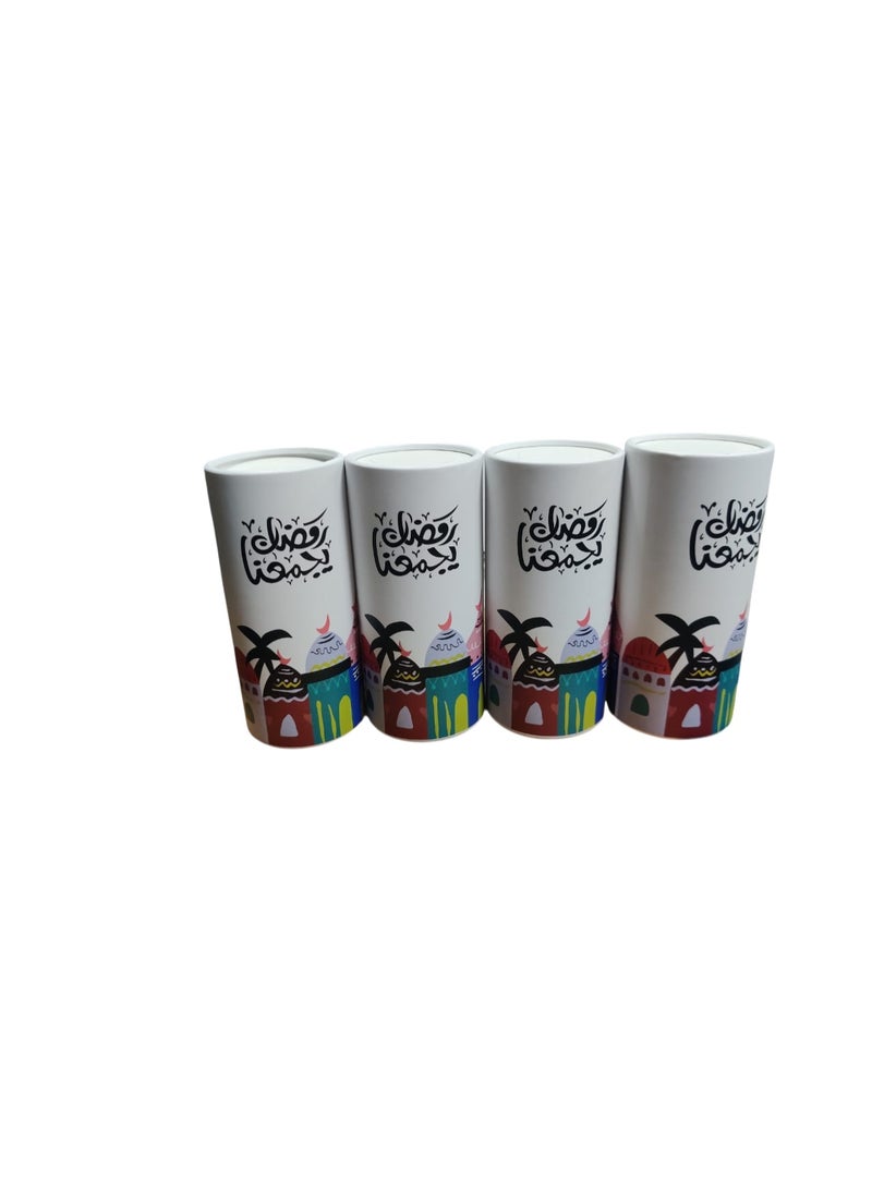 AD Pack Of 4 Tissue Cans With Ramadan Pattern Design Each Can Contains 40 Soft Tissues