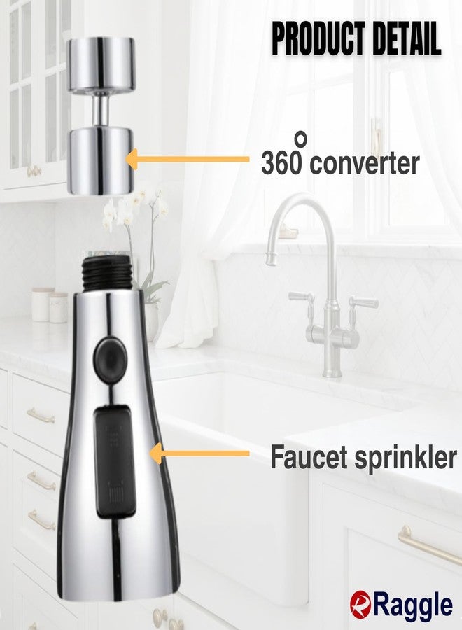 RAGGLE Flexible Tap Extender for Kitchen Sink - 360° Rotating Faucet Attachment, 3-Mode Water-Saving Kitchen Tap Aerator Shower - Image 4