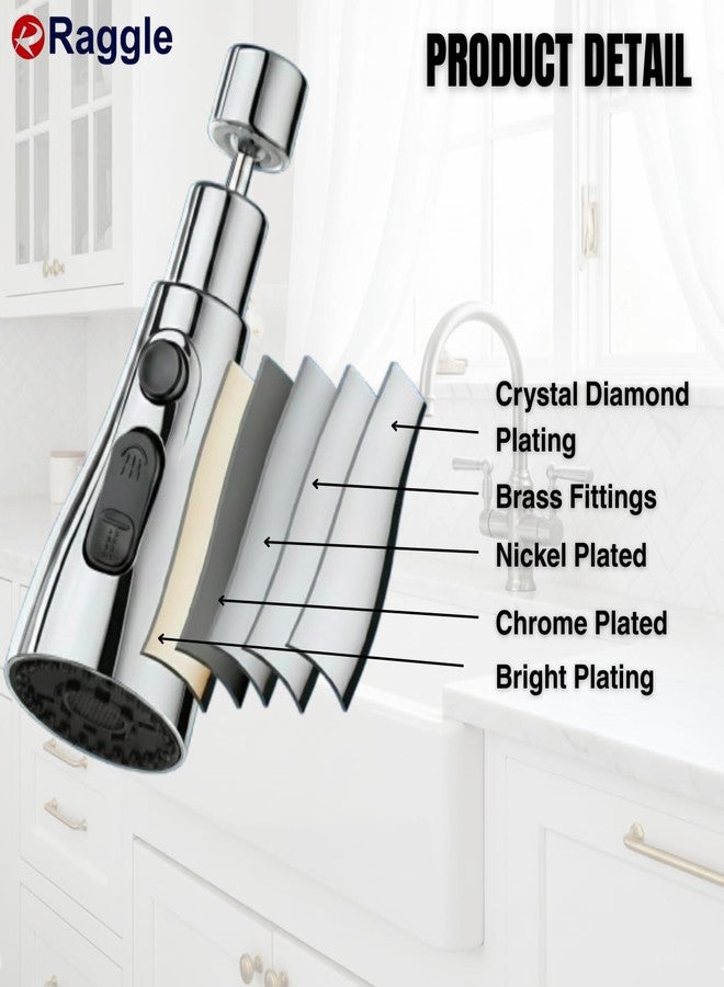 RAGGLE Flexible Tap Extender for Kitchen Sink - 360° Rotating Faucet Attachment, 3-Mode Water-Saving Kitchen Tap Aerator Shower - Image 3