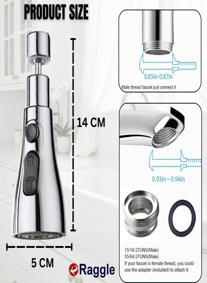 RAGGLE Flexible Tap Extender for Kitchen Sink - 360° Rotating Faucet Attachment, 3-Mode Water-Saving Kitchen Tap Aerator Shower - Image 2