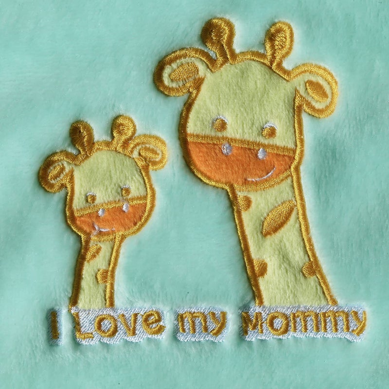 CREVENT 30''X40'' Light Cozy Plush Fluffy Warm Fleece Stroller Baby Blanket for Girls Boys Infant Toddler's Crib Cot Stroller - Green Giraffe - Image 4