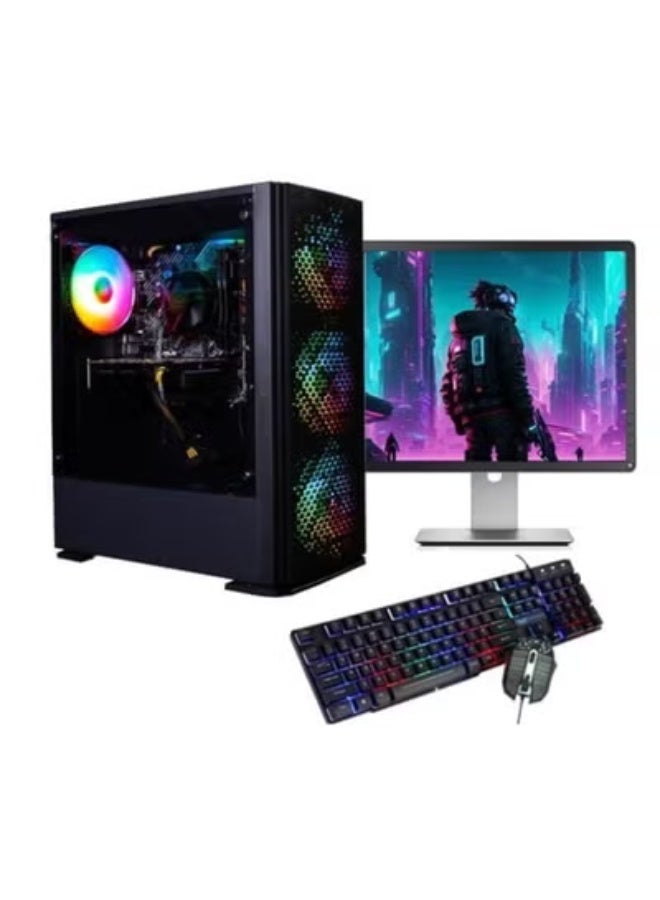 ARGB Renewed Gaming Desktop PC Set – Intel i5, 8GB RAM, 240GB SSD, 500GB HDD, 2GB DDR5 Graphics | 19" Monitor, WiFi, Windows 10 Included - Image 1