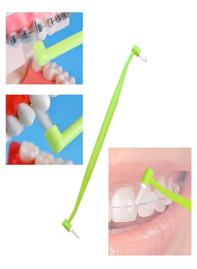 HRASY 4 Pieces Orthodontic Toothbrush Double-Ended Interspace Brush Tiny Small Soft Trim Head for Braces and Teeth Detail Cleaning(4 Colors B2 - Image 3