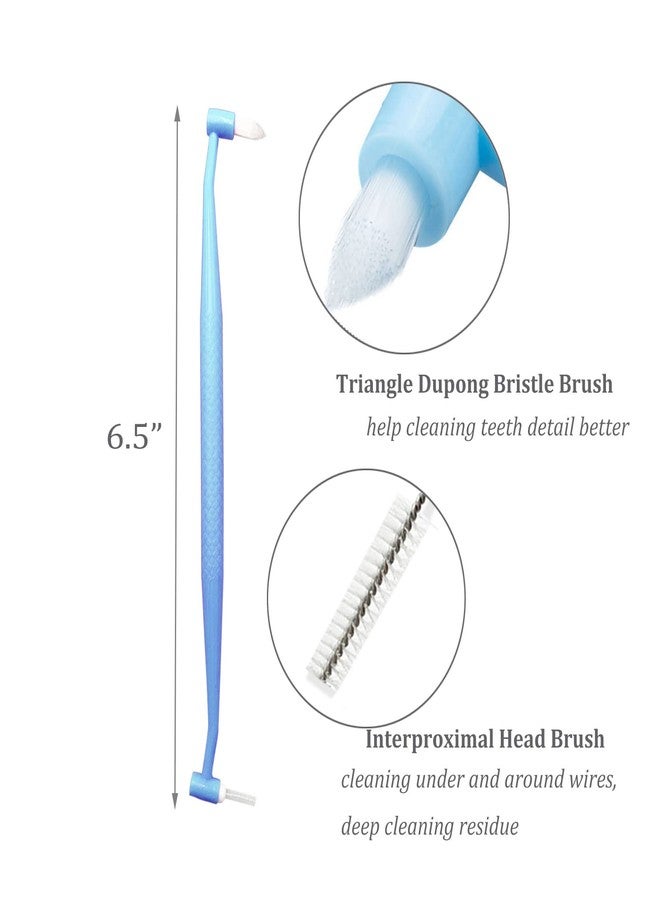 HRASY 4 Pieces Orthodontic Toothbrush Double-Ended Interspace Brush Tiny Small Soft Trim Head for Braces and Teeth Detail Cleaning(4 Colors B2 - Image 2