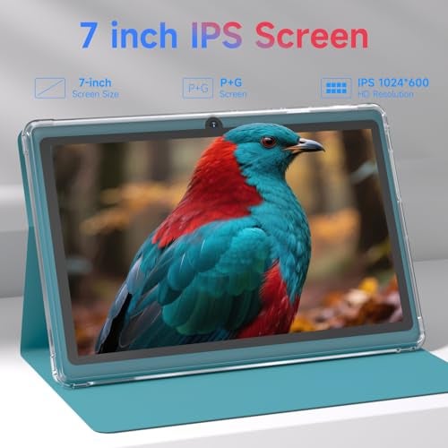 Aheadlink Android 14 Tablet 7 inch Tablets with Case, 8GB RAM 32GB ROM 1TB Expand, Quad-Core Processor Tablet PC, 1024 x 600 IPS Screen, Dual Camera, 3000mAh Battery, Bluetooth, WiFi, GMS, Widevine L1, Navy - Image 3