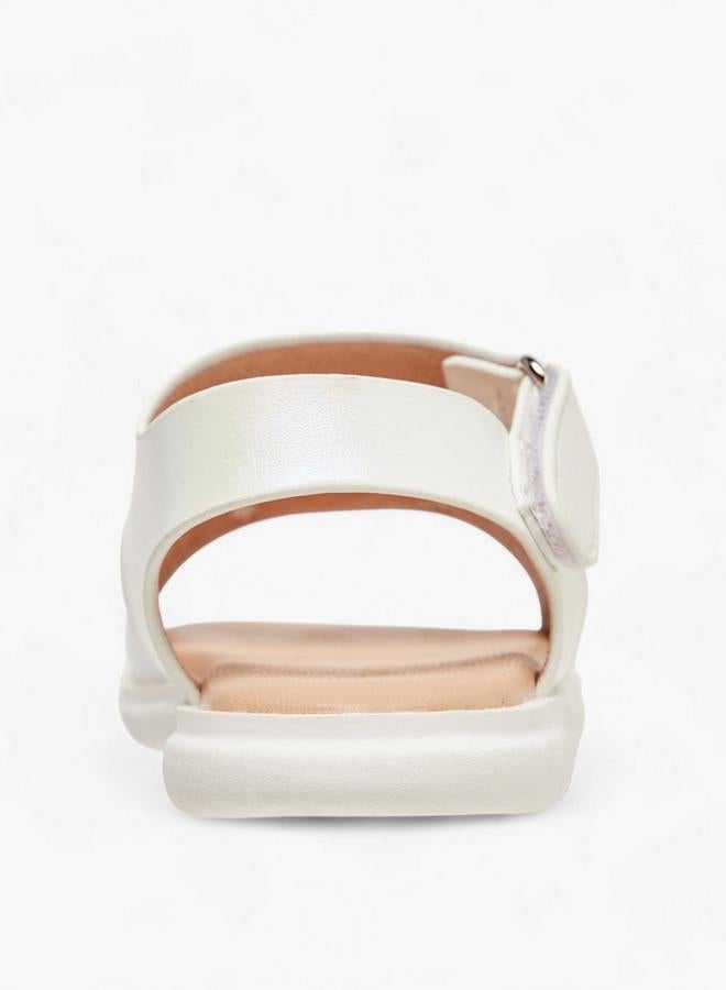 Flora Bella By Shoexpress Girls Embellished Strap Sandals With Hook And Loop Closure - Image 4