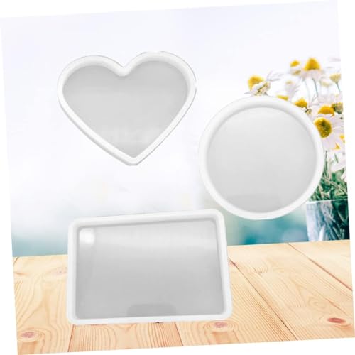 R H lifestyle Creative DIY Multipurpose Transparent Silicone Coaster Mold Circle Heart Rectangle Hexagon (Mix Shape, Pack of 5 Pcs) - Image 4