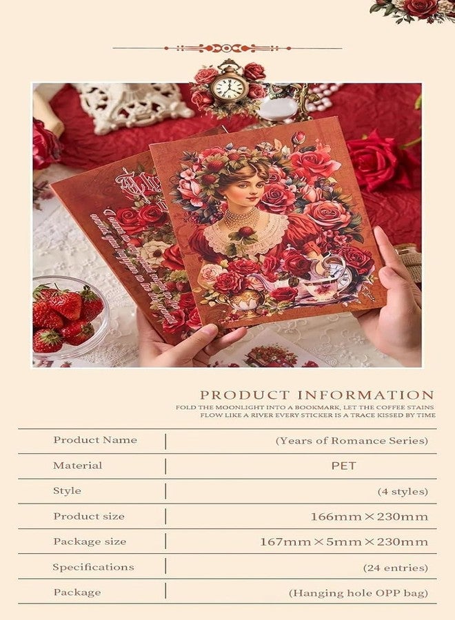 Funspark Vintage Theme Stickers Elegant Victorian Girl Scrapbook Stickers Floral Aesthetic Ephemera for Journals Planners Collage and DIY Crafts Pack of 1 The Glass of Time - Image 5
