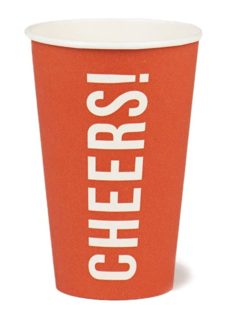 Talking Tables Red Cheers Paper Party Cups 8pack  - Image 3
