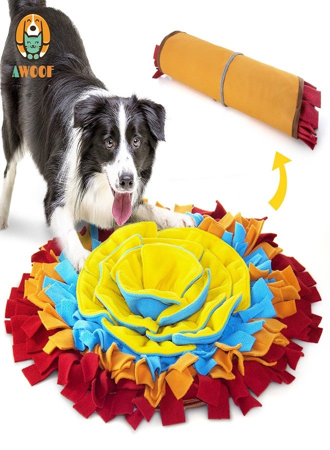 AWOOF Pet Snuffle Mat for Dogs, Interactive Feed Game for Boredom, Encourages Natural Foraging Skills for Cats Dogs Bowl Travel Use, Dog Treat Dispenser Indoor Outdoor Stress Relief (red) - Image 1