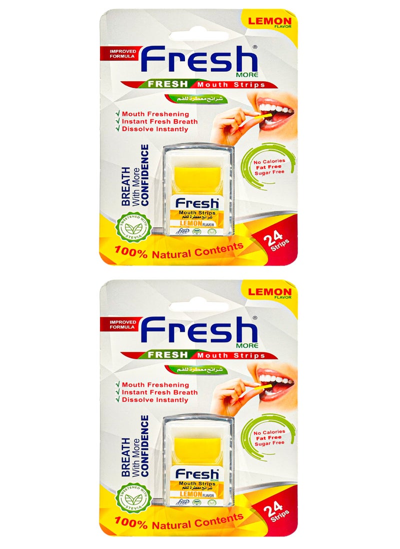 Fresh More - Two Pieces Of Lemon Mouth Freshener Strips 2x24 Strips - Image 1