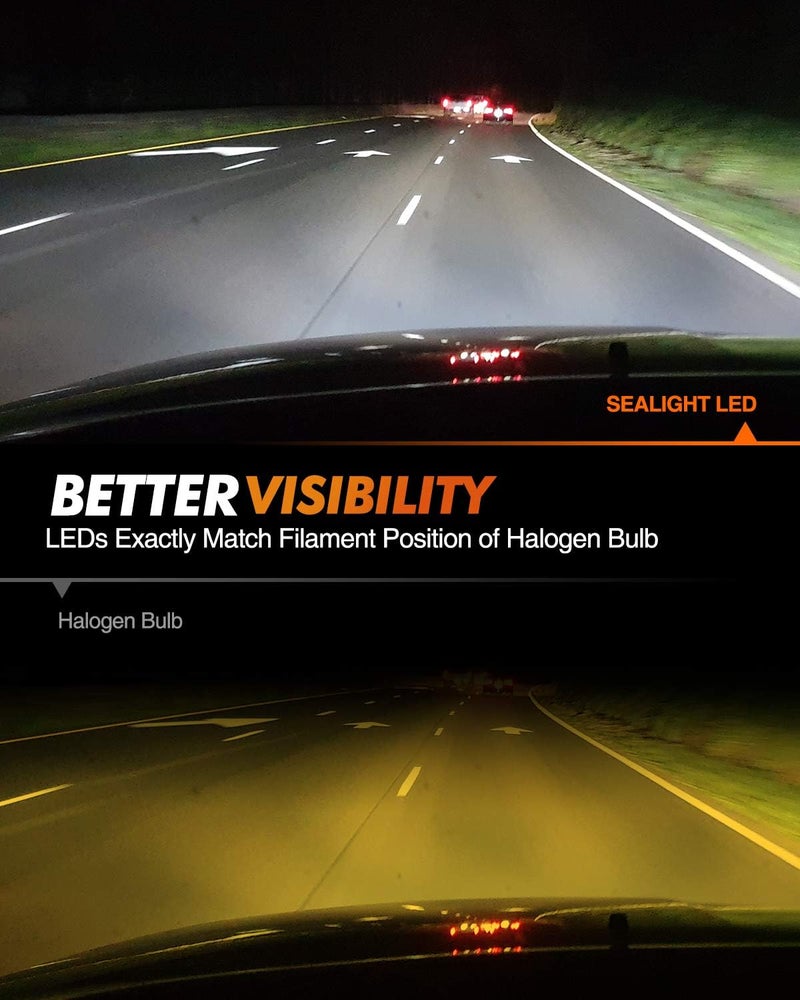 SEALIGHT 880 Fog Light Bulbs, 1:1 Size 885 893 899 880 Fog Lamps Upgrade, 12000 LM 6500 K Cool White Fog Lights or Daytime Running Lamp, Pack of 2 - Image 4