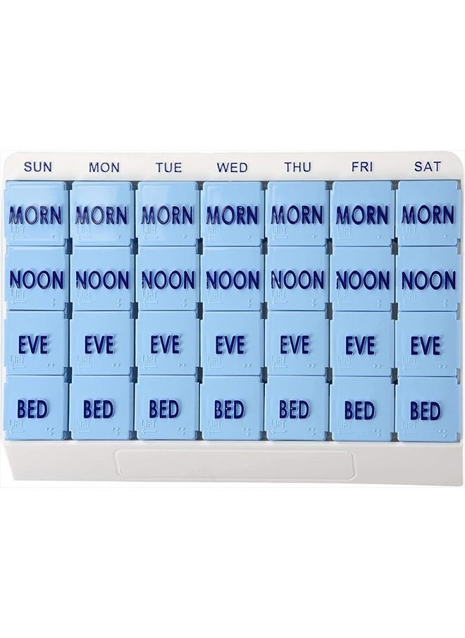 APEX Large 7 Day Weekly Pill Organizer - Weekly Pill Organizer, 4 Times a Day, Easy-Open, Organize Medication or Vitamins  - Image 3