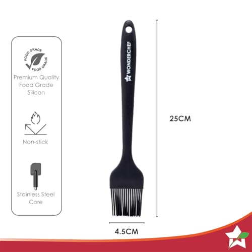 Wonderchef Waterstone Silicon Brush | Stainless Steel Core | High Holding Capacity for Sauces, Glazes, Butter, Oils, Marinades | Even Coverage | Basting for BBQ/Grilling, Tandoor, Cooking, Baking - Image 2