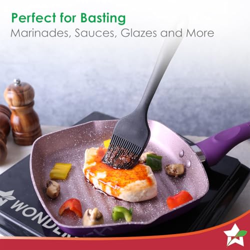Wonderchef Waterstone Silicon Brush | Stainless Steel Core | High Holding Capacity for Sauces, Glazes, Butter, Oils, Marinades | Even Coverage | Basting for BBQ/Grilling, Tandoor, Cooking, Baking - Image 3