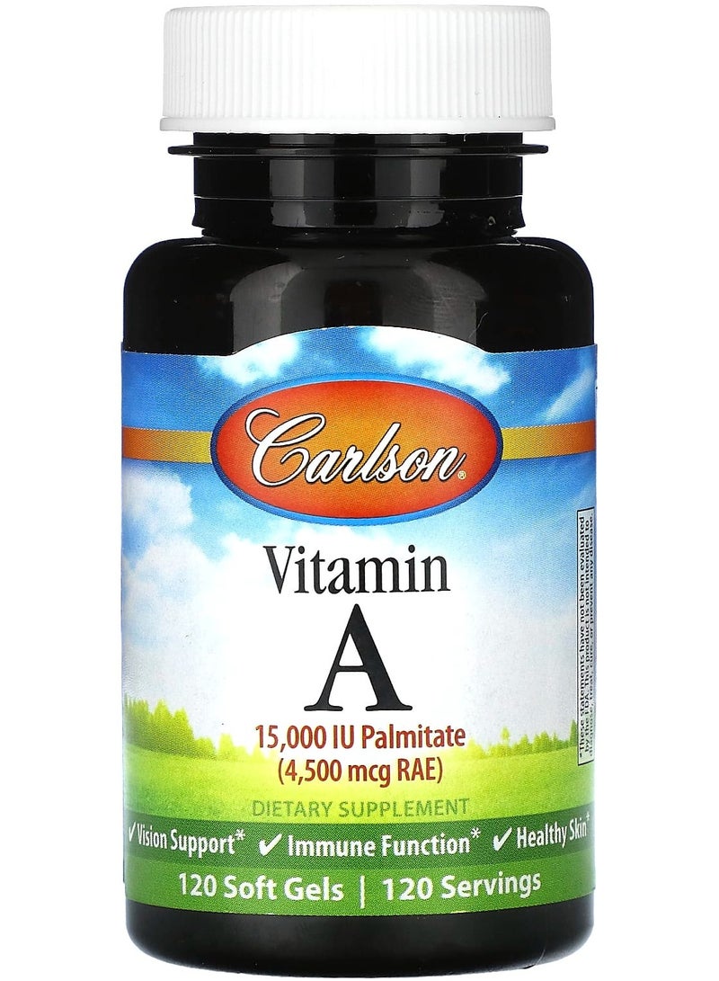 Vitamin A, 4,500 mcg RAE (15,000 IU), 120 Soft Gels
