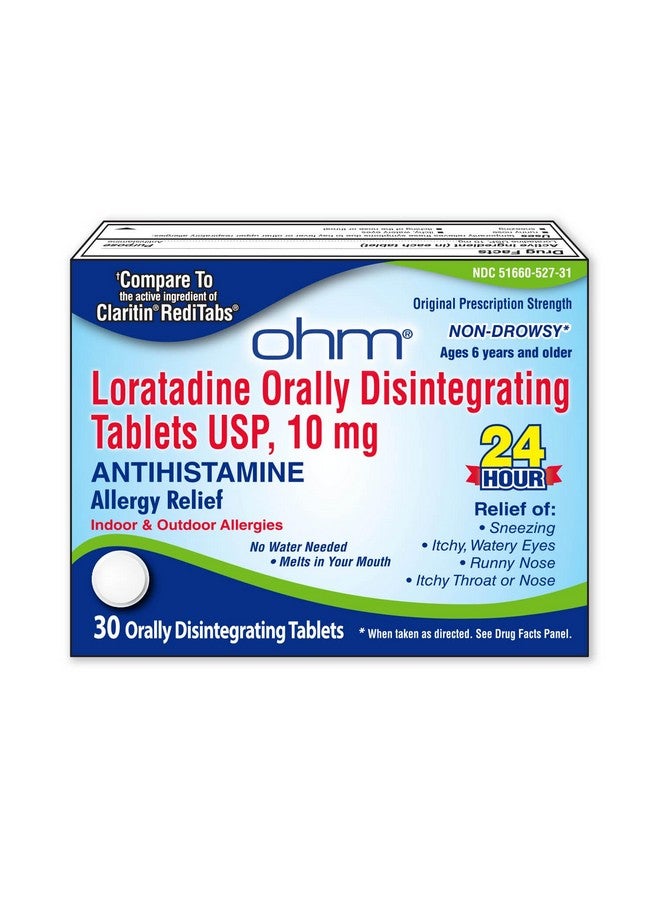 Ohm 24-Hour Allergy Medicine, Loratadine Orally Disintegrating Tablets, 10 mg, Antihistamine, Melts in Your Mouth, for Ages 6 and up, 30 Count - Image 1