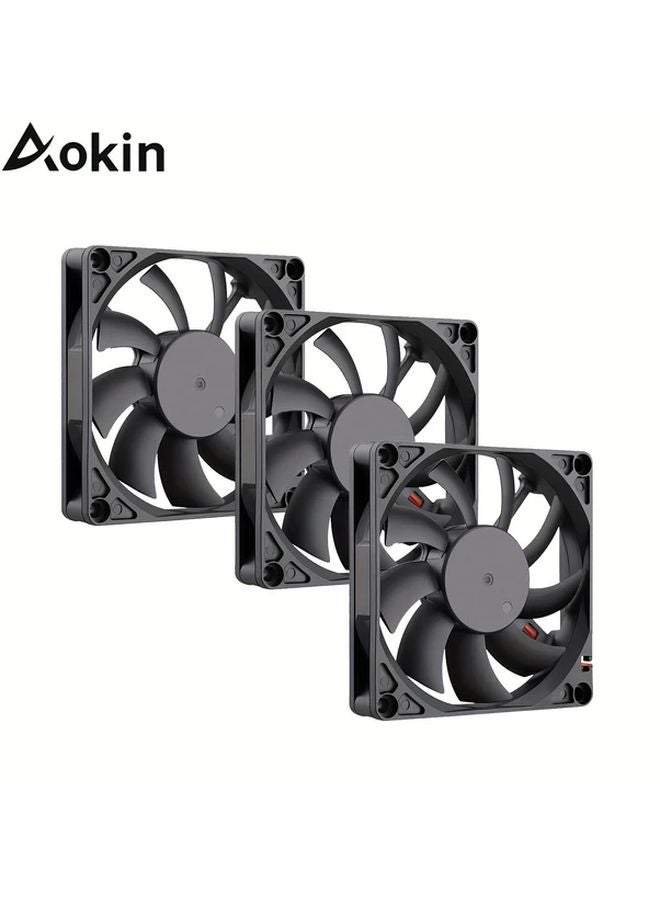 3 Pack DC 12V 80mm Computer Case Fan 8015pcs CPU Cooler Cooling Fan - Image 2