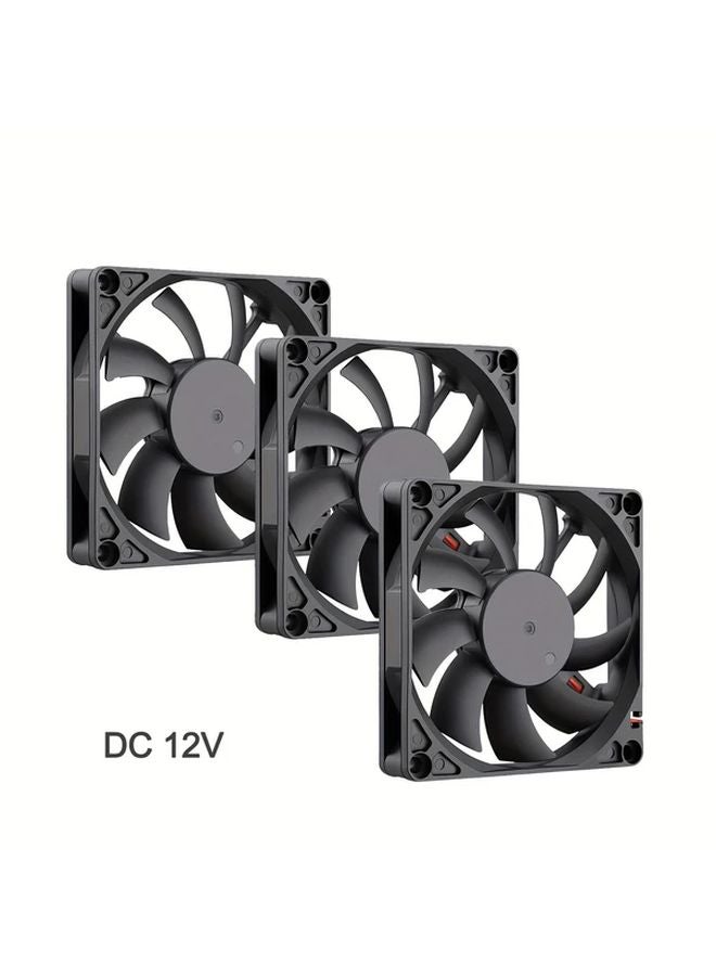 3 Pack DC 12V 80mm Computer Case Fan 8015pcs CPU Cooler Cooling Fan - Image 1