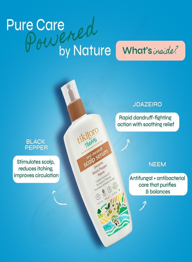 Tikitoro Teens Anti-Dandruff Scalp Serum with Joazeiro, Black Pepper, and Neem Promotes Good Microbes, Fights Dandruff Causing Fungi, Reduces Flaking and Itching, All Skin Types (Age: 11+) (100ml x 1) - Image 4