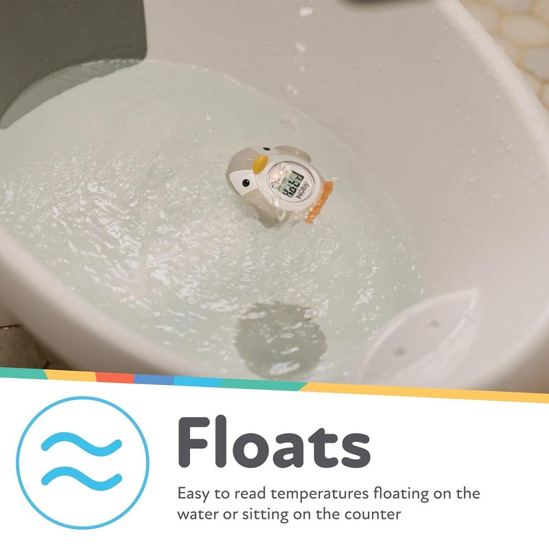 Nuby ترمومتر رقمي للحمام والغرفة من نابي - ترمومتر للأطفال لدرجات حرارة آمنة ومريحة في الحمام والغرفة - بطريق - Image 4
