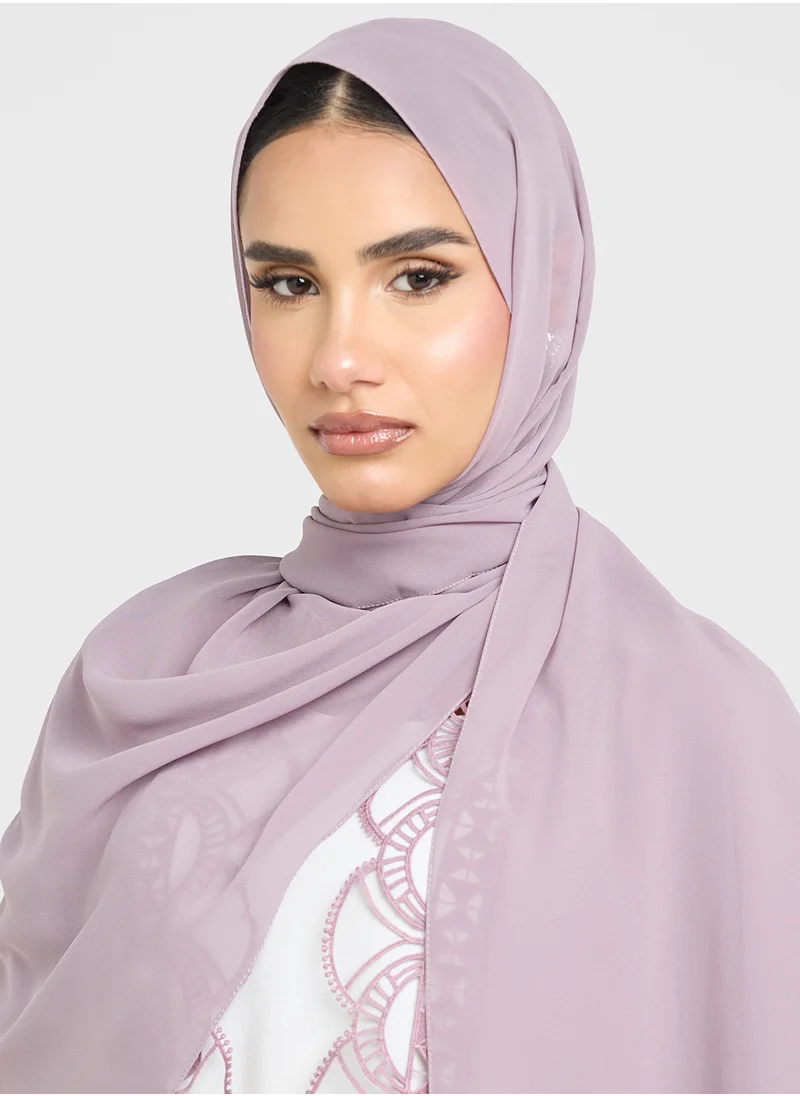 Khizana Abaya With Lace Border & Sheila