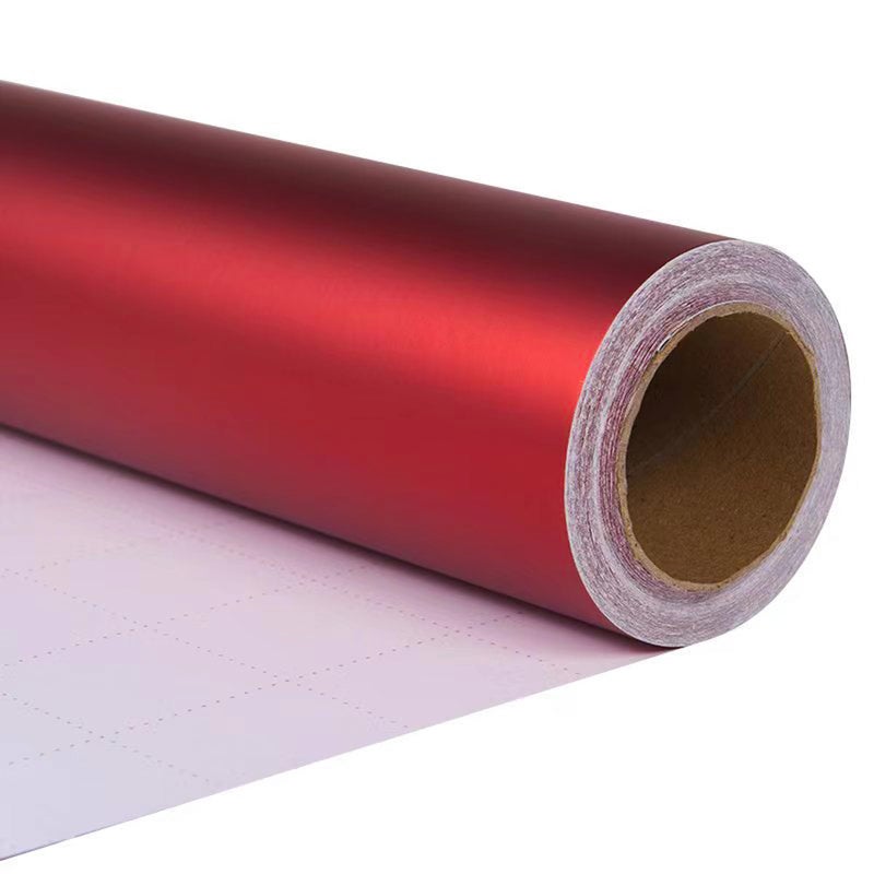 ZINTBIAL Metallic Red Wrapping Paper Roll with Cut Lines Solid Red Holiday Gift Wrap for Graduation Christmas Birthdays Baby Shower Wedding 175 in x 33 ft 48 sq ft Easy to Cut - Image 2