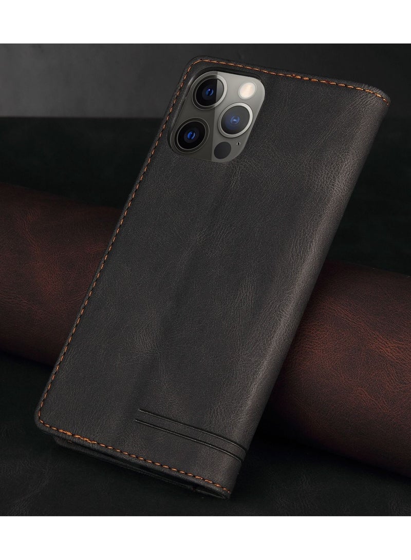 Suteni Flip Cover Leather Protective Hidden Card Slots Phone Case for iPhone - Image 2