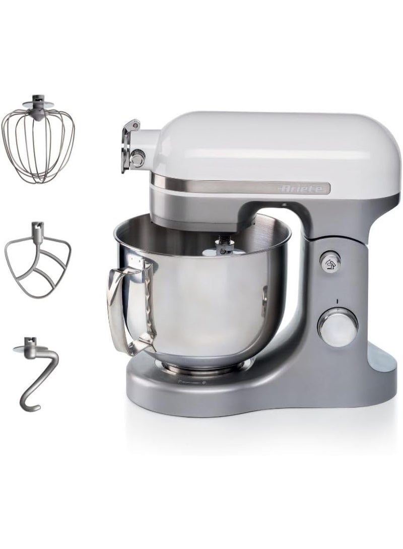 1589 Moderna Planetary Mixer, 1600 Watts, 11 speeds, 5.5 Litres, 3 accessories for kneading, mixing and whipping. White - Image 1