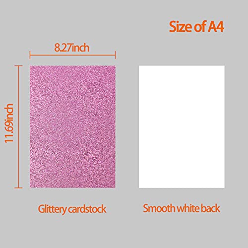 Simetufy Glitter Cardstock, 40 Sheets in 20 Colors, Premium Cardstock for Cricut, Crafts and DIY Projects, Sparkly Paper for Card Making, 250 GSM - Image 2
