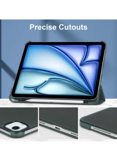 Best Choice Products iPad Air 11 Inch Case M2 2024, iPad Air 6th Generation Case/iPad Air 5th Generation 2022/Air 4th 2020 10.9 Inch, Slim Hard Translucent Back Shell Cover with Pencil Holder - Green  - Image 4