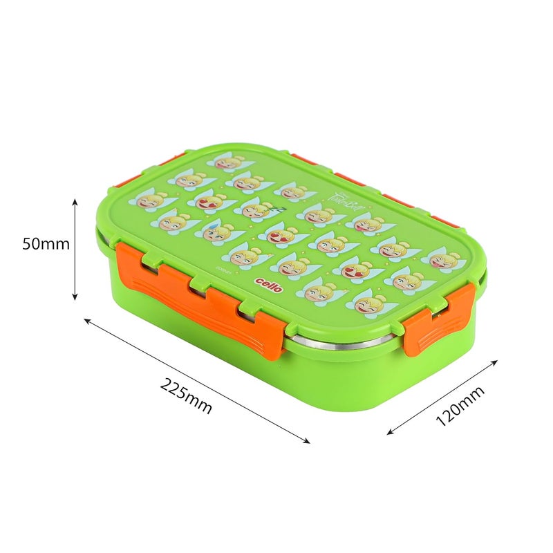 Cello CELLO Fun Food Big | 100% Food Grade | Leak Proof and Break Resistant | 2 Containers Lunch Box, 1024 ml, Green  - Image 5