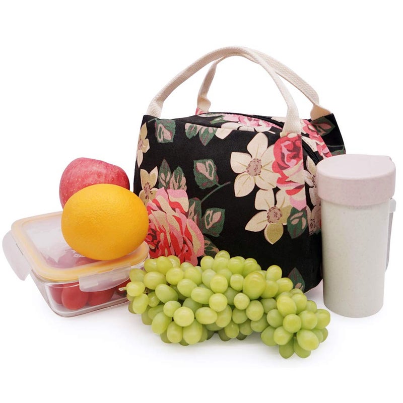 EurCross Work Lunch Bag for Women and Lidies,Trendy and Practical Floral Canvas Compact Lunch Tote Bento Box Bag - Image 5