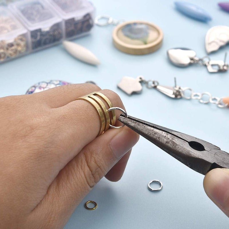 LANBEIDE 2296Pcs Jump Rings Silver Plated Jewelry Connectors Chain Links 3mm 4mm 5mm 6mm 7mm 8mm 10mm Box Set Open Jump Rings for Necklace Repair - Image 5