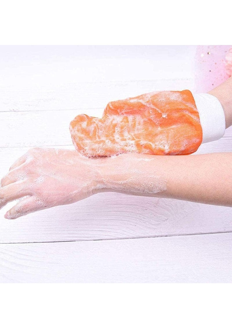 أوزيغالور 4 عبوات من قفازات التقشير العميق للجسم أثناء الاستحمام، قفاز تقشير الجسم لإزالة الجلد الميت مع حلقة معلقة - Image 5