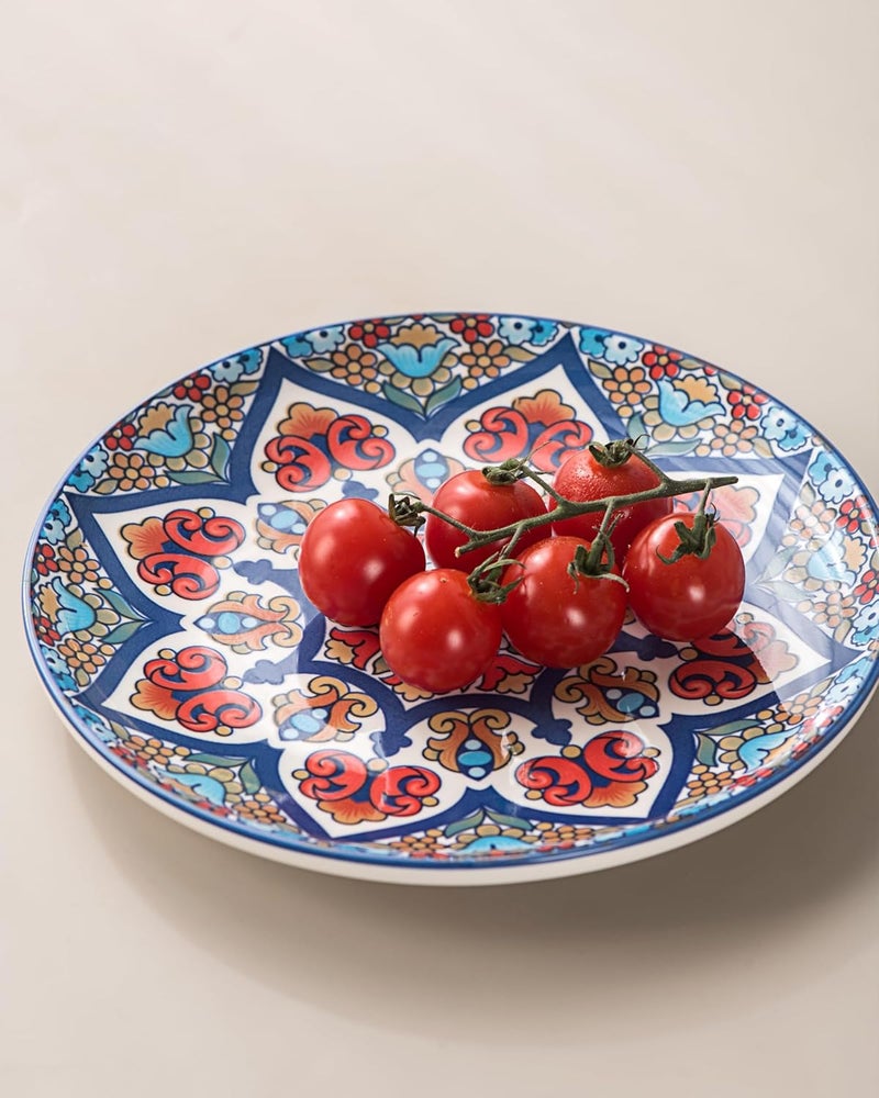 UNICASA Ceramic Dessert Plates 825 Inch Colorful Salad Serving Dishes Microwave  Dishwasher Safe Set of 4  Mandala Style - Image 5