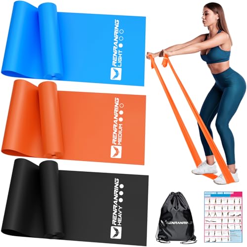 RENRANRING Resistance Bands for Working Out, Exercise Bands for Physical Therapy, Stretch, Recovery, Pilates, Rehab, Strength Training and Yoga Starter Set - Image 1